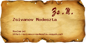 Zsivanov Modeszta névjegykártya